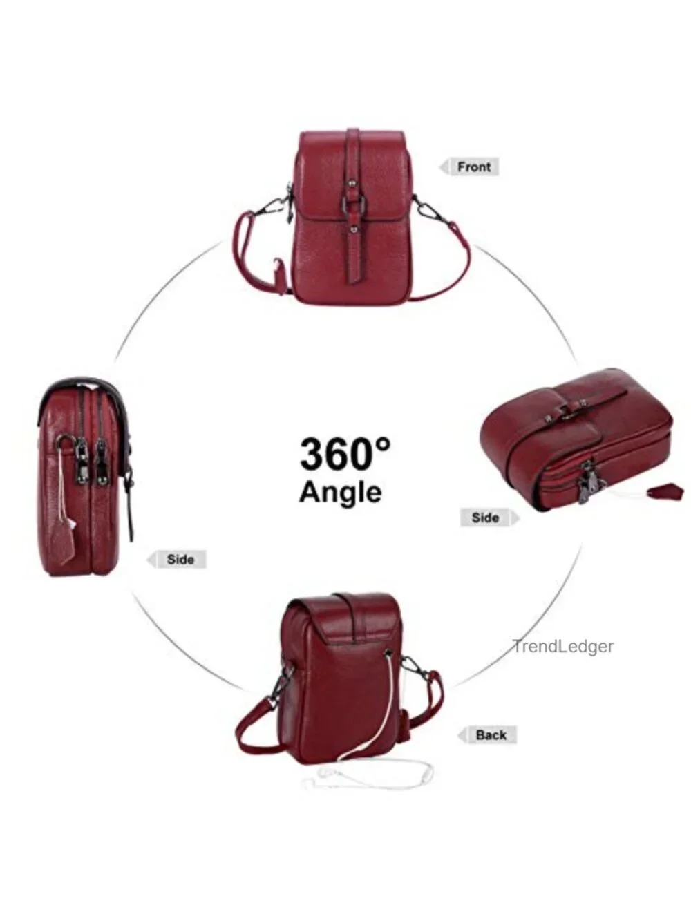 Genuine Leather Crossbody Phone Purse Small Wallet Pouch Shoulder Bag